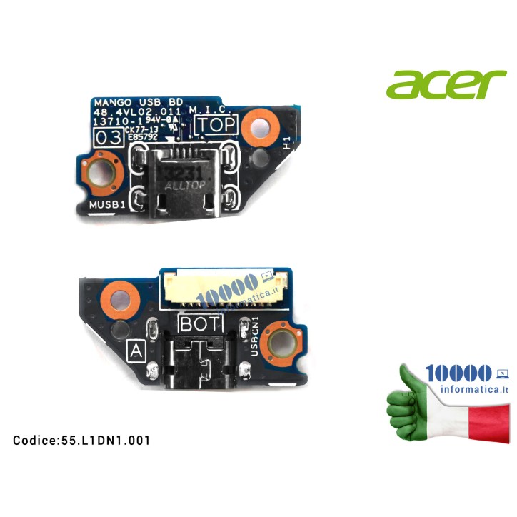 Micro USB Board Scheda Alimentazione ACER Iconia A1-810 A1-811