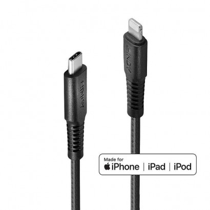 31286 31286 Lindy 1m Reinforced USB Type C to Lightning Cable