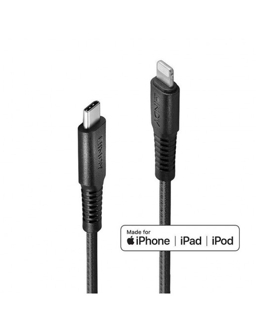 31286 31286 Lindy 1m Reinforced USB Type C to Lightning Cable