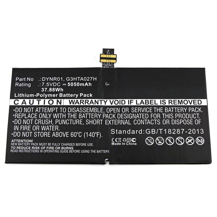 MBXTAB-BA073 CoreParts Battery for Microsoft Tablet 37.88Wh Li-Pol 7.5V 5050mAh Black for Microsoft Tablet 1724, Surface 4, Surf