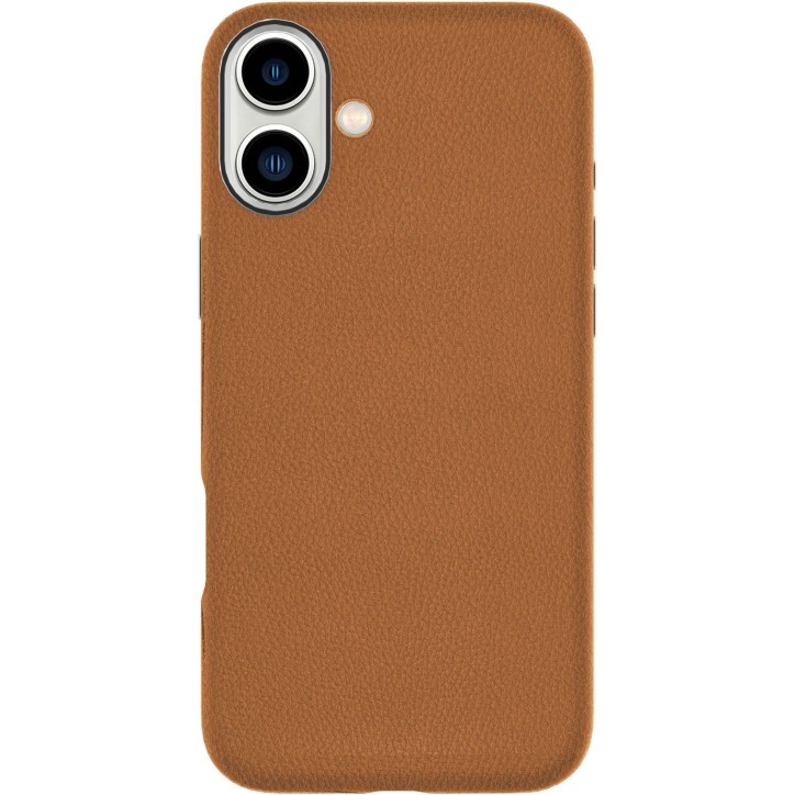 ES67160024 eSTUFF iPhone 16 INFINITE VENICE Magnetic Leather Cover - Brown - 86% recycled material Apple iPhone 16