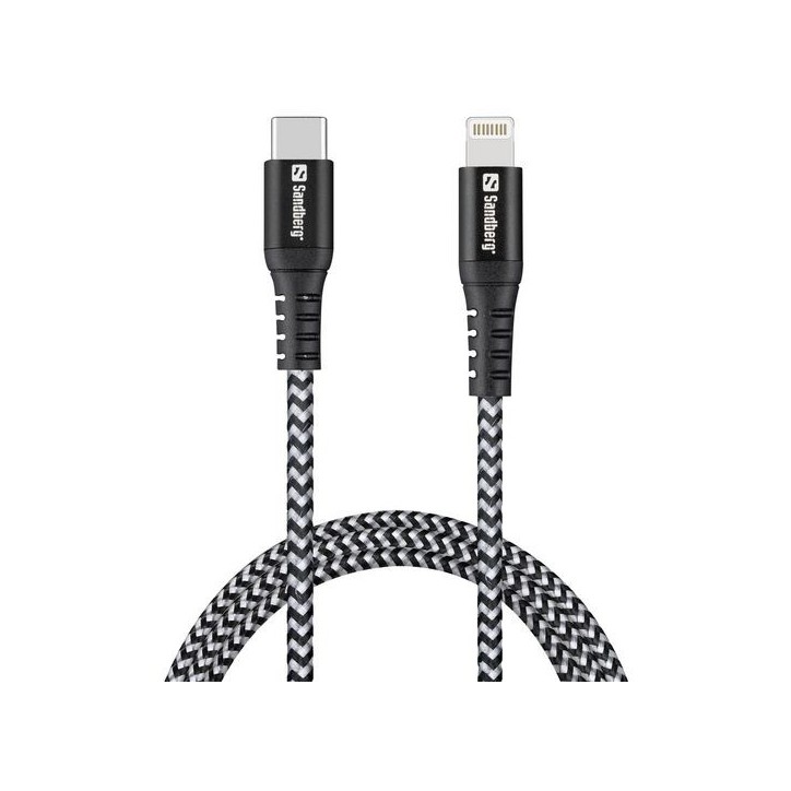 441-55 Sandberg Survivor USB-C PD to Lightning 1M NONE - Only use for non-battery items
