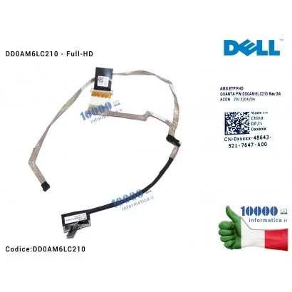 DD0AM6LC210 Cavo Flat LCD DELL Inspiron 15 7547 7548 15-7547 (Full-HD) DD0AM6LC210