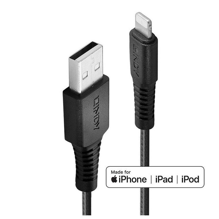31292 Lindy 2M Reinforced Usb Type A To Lightning Cable 875175