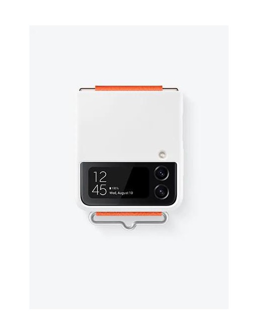 EF-GF721TWEGWW EF-GF721TWEGWW Samsung Flip4 White Silicone Cover With Strap