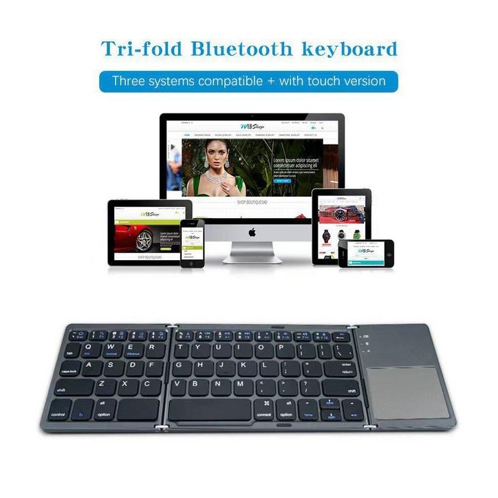 MSPP8044 CoreParts Foldable wireless US/English keyboard with touch, Dark Grey MSPP8044 CoreParts Foldable wireless US/English keyboard with touch, Dark Grey