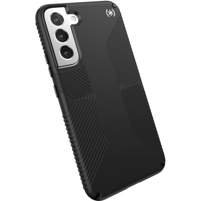 144233-D143 Speck Presidio2 Grip Samsung Galaxy S22+ Case, Black/Black/White