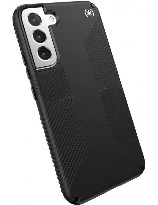 144233-D143 Speck Presidio2 Grip Samsung Galaxy S22+ Case, Black/Black/White