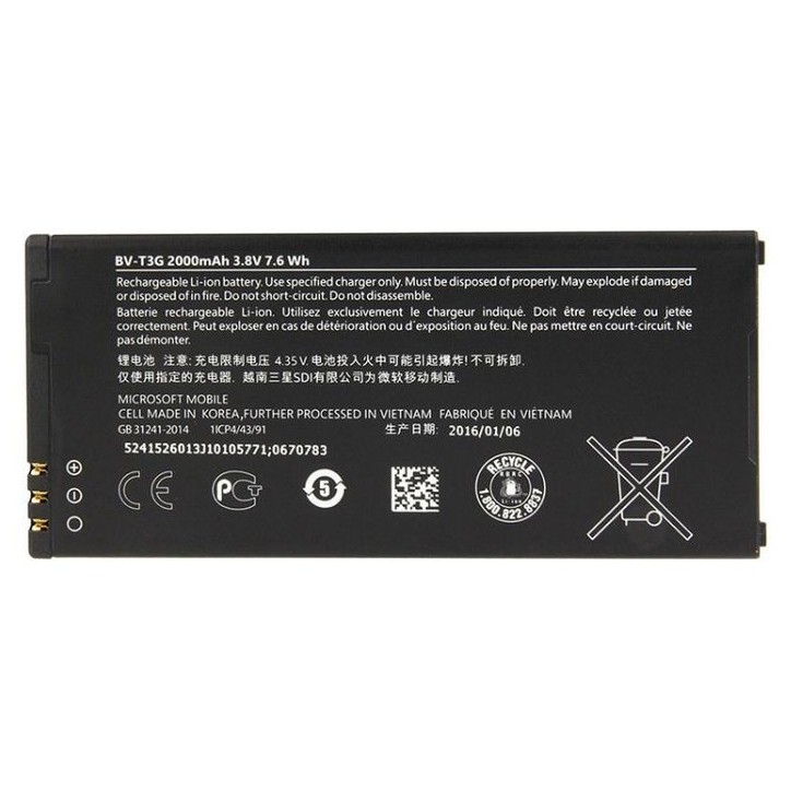 MBP1182 CoreParts Battery for Mobile 7.6Wh Li-ion 3.8V 2.0Ah Microsoft Lumia 650 BV-T3G Nokia Mobile Lumia 650 MBP1182 CoreParts Battery for Mobile 7.6Wh Li-ion 3.8V 2.0Ah Microsoft Lumia 650 BV-T3G Nokia Mobile Lumia 650