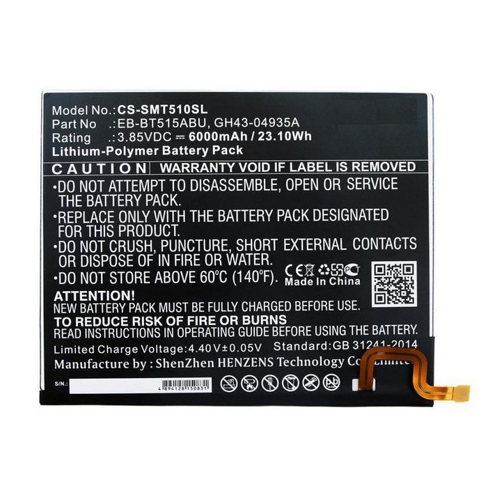 MBXTAB-BA101 CoreParts Battery for Samsung Tablet 23.10Wh Li-Pol 3.85V 6000mAh Black for Samsung Tablet Galaxy Tab A 10.1 2019, MBXTAB-BA101 CoreParts Battery for Samsung Tablet 23.10Wh Li-Pol 3.85V 6000mAh Black for Samsung Tablet Galaxy Tab A 10.1 2019,