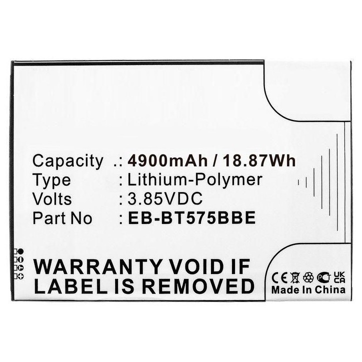 MBXTAB-BA218 CoreParts Battery for Samsung Tablet 19Wh Li-Polymer 3.85V 4900mAh, Black for Galaxy Tab Active 3, Galaxy Tab Activ MBXTAB-BA218 CoreParts Battery for Samsung Tablet 19Wh Li-Polymer 3.85V 4900mAh, Black for Galaxy Tab Active 3, Galaxy Tab Activ