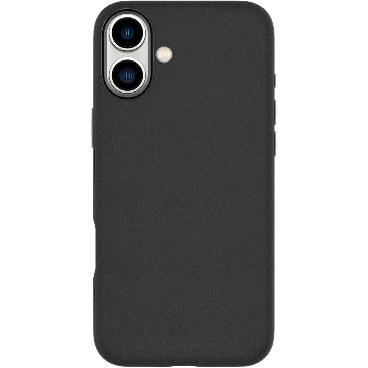 ES67160020 eSTUFF iPhone 16 INFINITE VENICE Magnetic Leather Cover - Black - 86% recycled material Apple iPhone 16