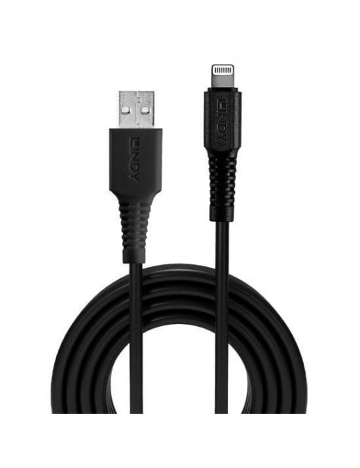 31320 31320 Lindy 1m USB Type A to Lightning Cable, Black