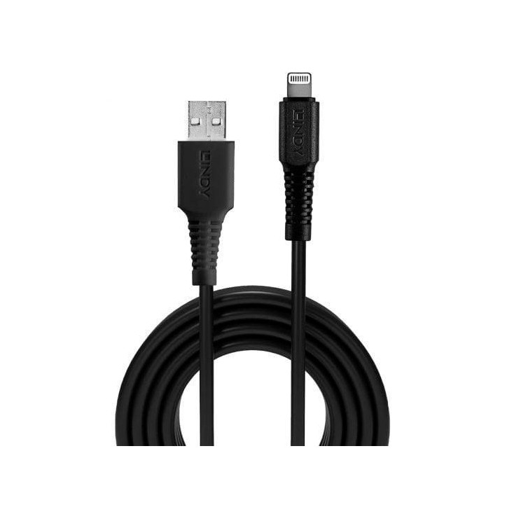 31320 Lindy 1m USB Type A to Lightning Cable, Black