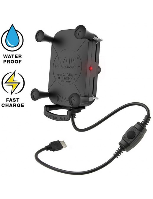 RAM-HOL-UN12WB RAM-HOL-UN12WB RAM Mounts Tough-Charge™ with X-Grip® Tech Waterproof Wireless Charging Holder RAM-HOL-UN12WB