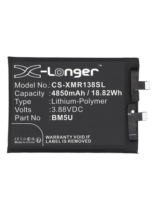 MBXMP-BA1843 MBXMP-BA1843 CoreParts Battery for Redmi Mobile, SmartPhone 3.88V 4850mAh 18.82Wh Note 13 Pro+,23090RA98C BM5U