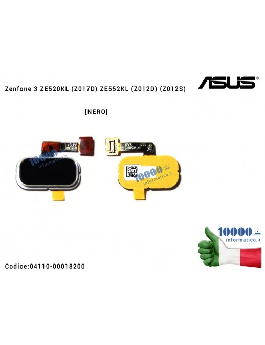 04110-00018200 Sensore Impronta Digitale Finger Print Sensor ASUS ZenFone 3 ZE520KL (Z017D) ZE552KL (Z012D) (Z012S) [NERO] [BLU]