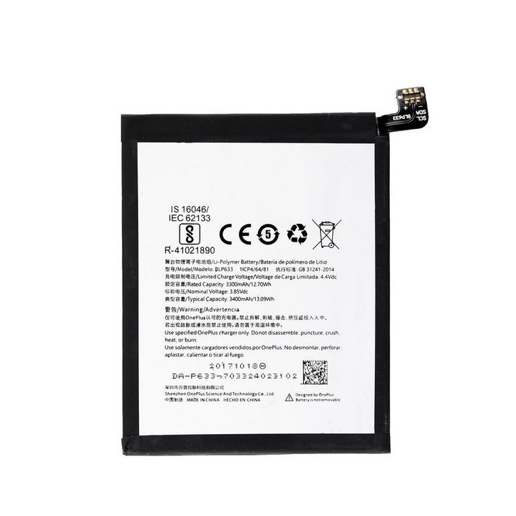 MOBX-OPL-3T-BAT- CoreParts Battery for OnePlus Mobile 12.92Wh Li-ion 3.8V 3400mAh, BLP63 OnePlus Smartphone 3T/3
