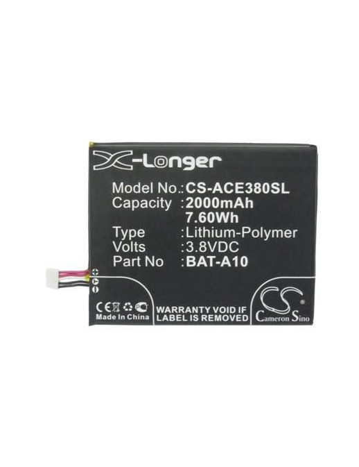 MOBX-BAT-ACE380SL CoreParts Battery for Acer Mobile 7.6Wh Li-ion 3.8V 2000mAh, for E380, LIQUID E3, LIQUID Z5, LIQUID Z5 DUO, V3