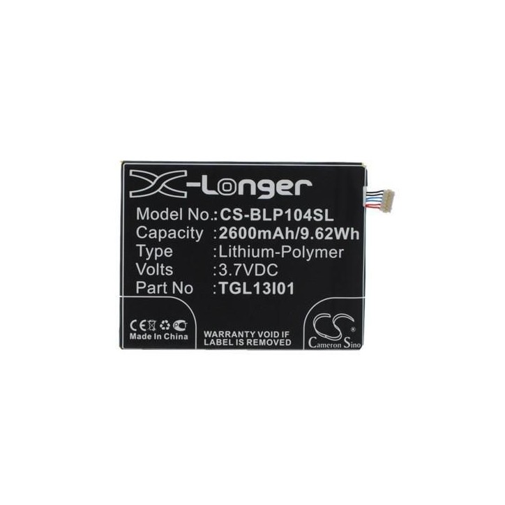 MOBX-BAT-BLP104SL CoreParts Battery for Wiko Mobile 9.62Wh Li-ion 3.7V 2600mAh, DARKSIDE TLG15G08