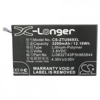 MOBX-BAT-ZTU969XL MOBX-BAT-ZTU969XL CoreParts Battery for ZTE Mobile 12.16Wh Li-ion 3.8V 3200mAh, for Grand Memo, Grand Memo ...