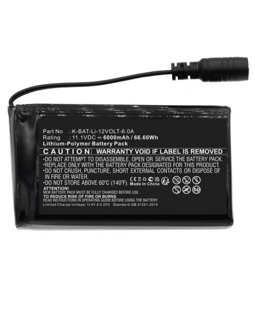 MBXMISC0268 MBXMISC0268 CoreParts Battery for Macna Mobile Warming 66.60Wh Li-Pol 11.1V 6000mAh for Li-po 12v 6a K-BAT-Li-12V...