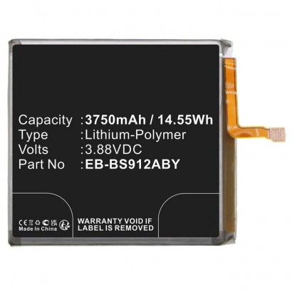MBXMP-BA1724 MBXMP-BA1724 CoreParts Battery for Samsung Mobile, SmartPhone 14.55Wh Li-Pol 3.88V 3750mAh for Galaxy S23, Galax...