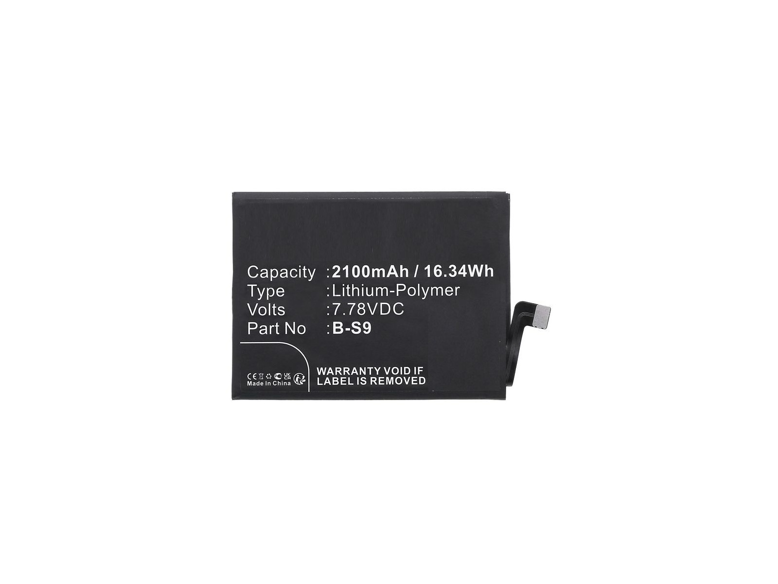 MBXMP-BA1751 MBXMP-BA1751 CoreParts Battery for VIVO Mobile 16.34Wh 7.78V 2100mAh for IQOO Neo 5s,iQOO 9 SE 5G,I2109,Neo 5S 5...