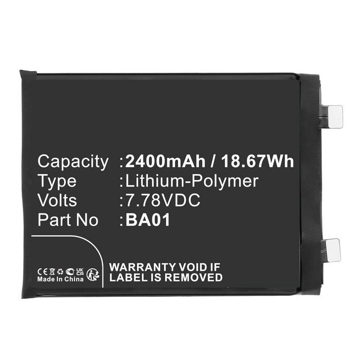 MBXMP-BA1753 CoreParts Battery for VIVO Mobile 18.67Wh 7.78V 2400mAh for IQOO 11s,iQOO 11S 5G,V2304A BA01 MBXMP-BA1753 CoreParts Battery for VIVO Mobile 18.67Wh 7.78V 2400mAh for IQOO 11s,iQOO 11S 5G,V2304A BA01