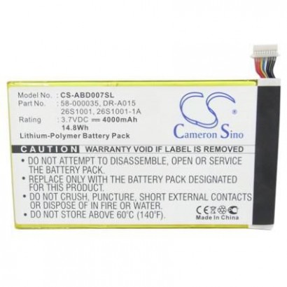 TABX-BAT-ABD007SL TABX-BAT-ABD007SL CoreParts Battery for Amazon Kindle 14.8Wh Li-ion 3.7V 4000mAh, for KC2, KC2-D, KINDLE FI...