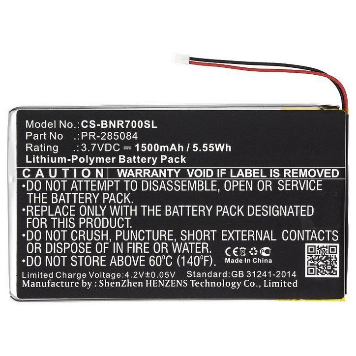 MBXTAB-BA027 CoreParts Battery for Barnes & Noble Tablet 5.55Wh Li-Pol 3.7V 1500mAh Black for Barnes & Noble Tablet BNRV700, Glo