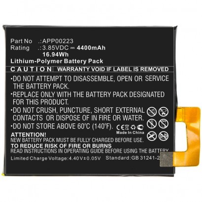 MBXMP-BA320 MBXMP-BA320 CoreParts Mobile Battery for CAT 16.94Wh Li-Pol 3.85V 4400mAh Black for CAT Mobile, SmartPhone S41 AP...