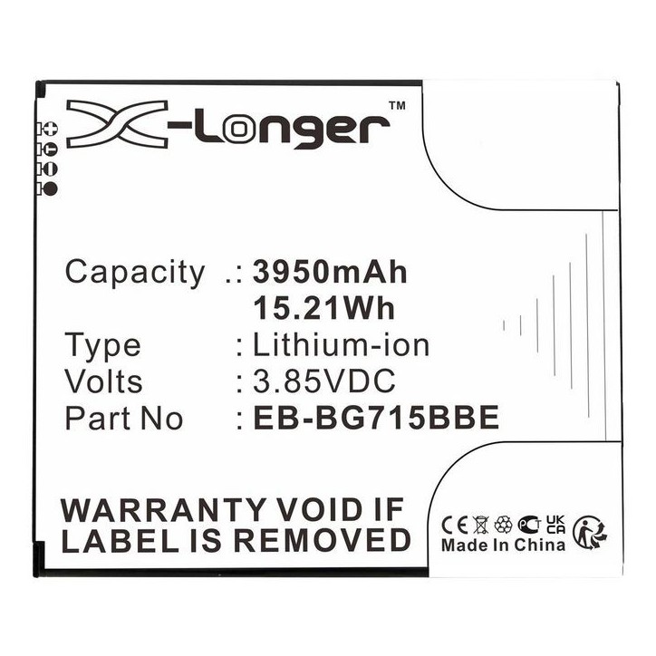 MBXMP-BA1683 CoreParts Battery for Samsung Mobile, SmartPhone, 15.21Wh Li-ion 3.85V 3950mAh, Black for Galaxy Xcover Pro, SM-G71