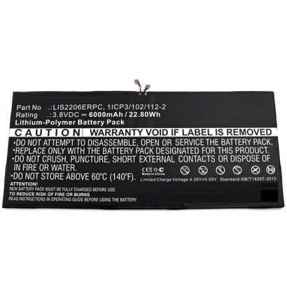 MBXTAB-BA220 MBXTAB-BA220 CoreParts Battery for Sony Tablet 22.80Wh Li-Polymer 3.8V 6000mAh, Black for Castor, SGP511, SGP512...