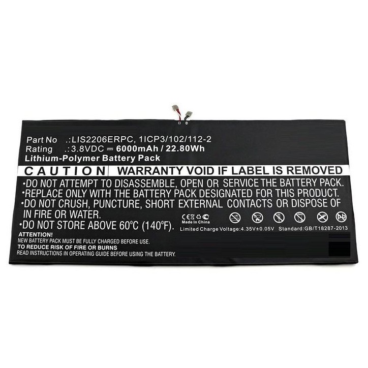 MBXTAB-BA220 CoreParts Battery for Sony Tablet 22.80Wh Li-Polymer 3.8V 6000mAh, Black for Castor, SGP511, SGP512, SGP521, SGP541