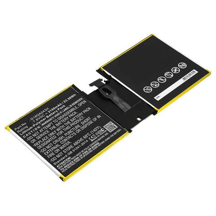 MBXMS-BA0016 CoreParts Battery for Microsoft Surface 23.56Wh Li-Pol 7.6V 3100mAh Li-Pol 7.6V 3.1Ah Microsoft Surface Go 10 4415Y MBXMS-BA0016 CoreParts Battery for Microsoft Surface 23.56Wh Li-Pol 7.6V 3100mAh Li-Pol 7.6V 3.1Ah Microsoft Surface Go 10 4415Y