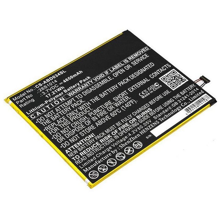 MBXTAB-BA007 CoreParts Battery for Amazon Tablet 17.21Wh Li-Pol 3.7V 4650mAh Black for Amazon Tablet Kindle Fire 8 7 Generation,