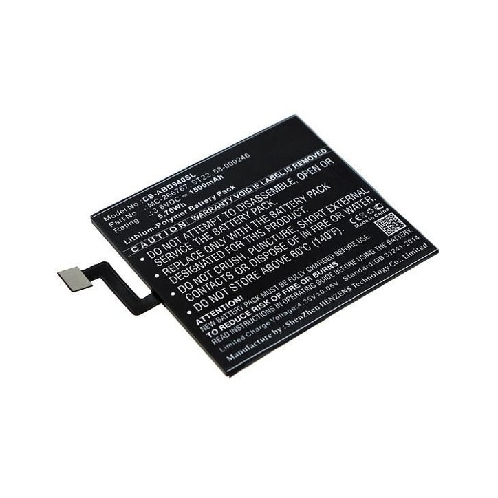 MBXTAB-BA010 CoreParts Battery for Amazon Tablet 5.70Wh Li-Pol 3.8V 1500mAh Black for Amazon Tablet Kindle Paperwhite 10th Gener