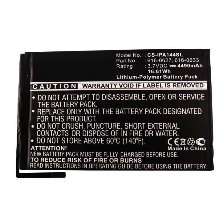 MBXTAB-BA011 CoreParts Battery for Apple Tablet 16.61Wh Li-Pol 3.7V 4490mAh Black, for Apple Tablet A1432, A1445, A1454, Apple i