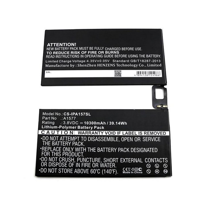 MBXTAB-BA014 CoreParts Battery for Apple Tablet 39.14Wh Li-Pol 3.8V 10300mAh Black for Apple Tablet A1577, A1584, A1652, iPad Pr