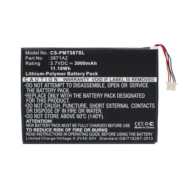 MBXTAB-BA081 CoreParts Battery for Prestigio Tablet 11.10Wh Li-Pol 3.7V 3000mAh Black for Prestigio Tablet Multipad 7.0 Ultra Du