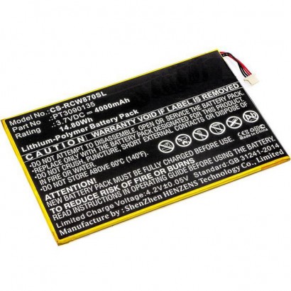 MBXTAB-BA085 MBXTAB-BA085 CoreParts Battery for RCA Tablet 14.80Wh Li-Pol 3.7V 4000mAh Black, for RCA Tablet Cambio, Galileo ...