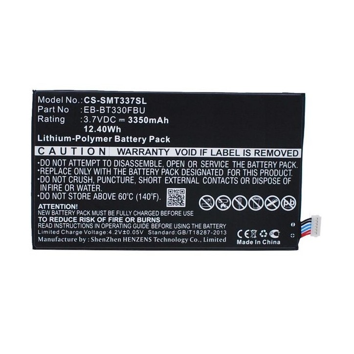 MBXTAB-BA096 CoreParts Battery for Samsung Tablet 12.40Wh Li-Pol 3.7V 3350mAh Black for Samsung Tablet Galaxy Tab 4 8.0, Galaxy 