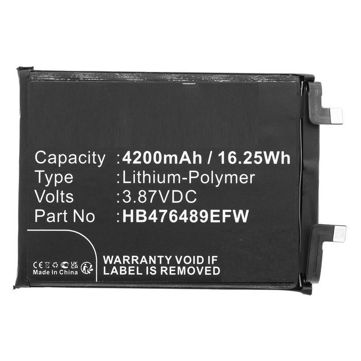 MBXMP-BA1763 CoreParts Battery for Honor Mobile 16.25Wh 3.87V 4200mAh for Nova 9,Honor 50,Nova 60 SE HB476489EFW