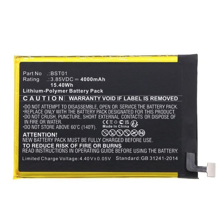 MBXMP-BA1770 CoreParts Battery for HTC Mobile 15.40Wh 3.85V 4000mAh for Wildfire E2 BST01