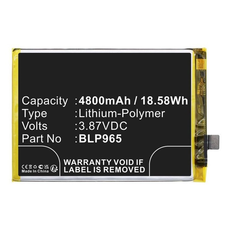 MBXMP-BA1796 CoreParts Battery for Realme, OPPO Mobile 18.58Wh 3.87V 4800mAh for Q5,RMX3478, K10x 5G,PGGM10 BLP965
