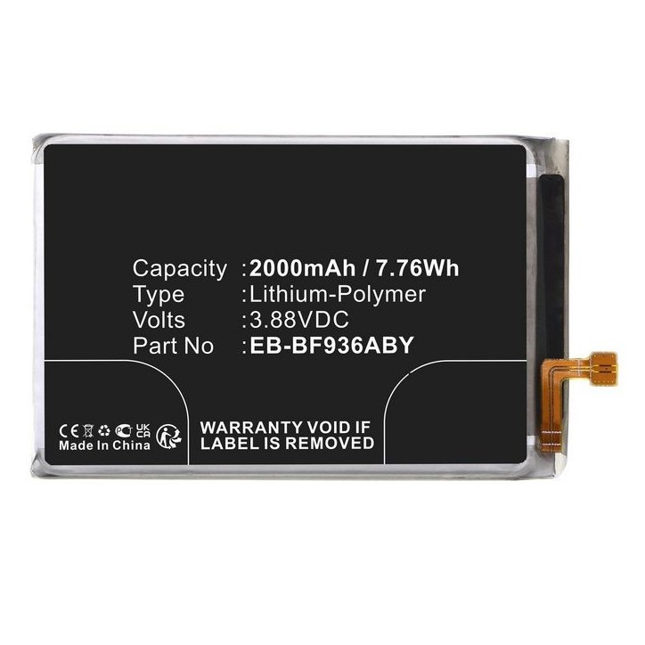 MBXSA-BA0204 CoreParts Battery for Samsung Mobile 7.76Wh 3.88V 2000mAh for Galaxy Z Fold4 EB-BF936ABY, SM-F936J, SM-W9023, W23 5