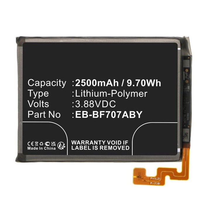 MBXMP-BA1809 CoreParts Battery for Samsung Mobile, SmartPhone 9.70Wh 3.88V 2500mAh for Galaxy Z Flip 5G,SM-F707U1,SM-F707W,SM-F7