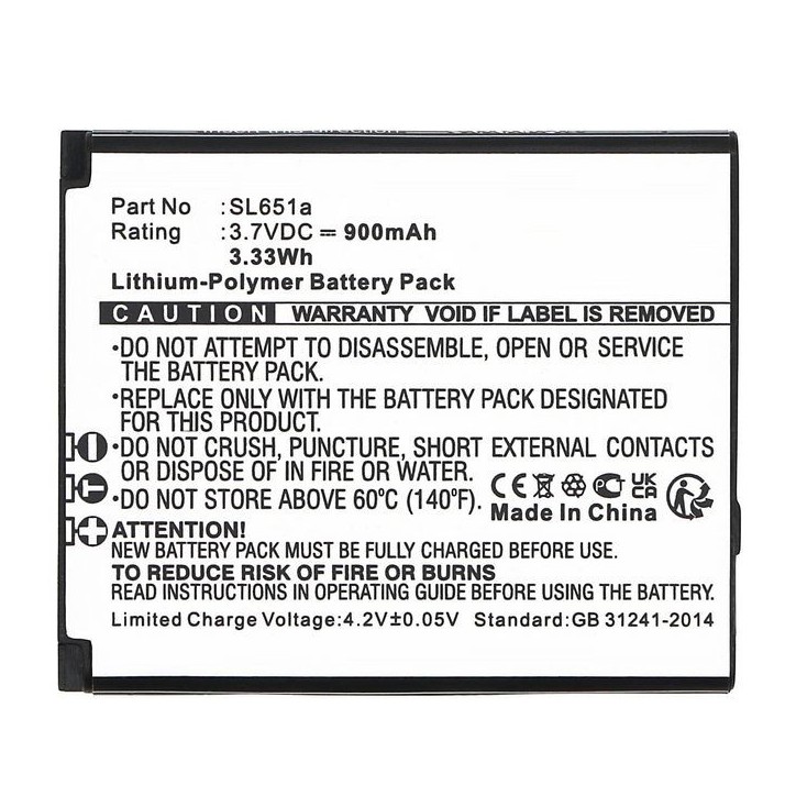 MBXMP-BA1823 CoreParts Battery for Bea-fon Mobile, SmartPhone 3.7V 900mAh 3.33Wh 1S1P SL651,SL651a SL651a