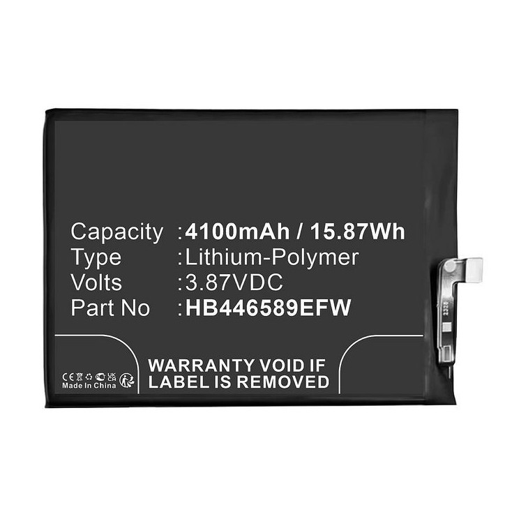 MBXMP-BA1850 CoreParts Battery for Huawei Mobile, SmartPhone 3.87V 4100mAh 15.87Wh Nova 8 SE,NZONE S7 Pro,SP200,Nova 10Z,CHA-AL8